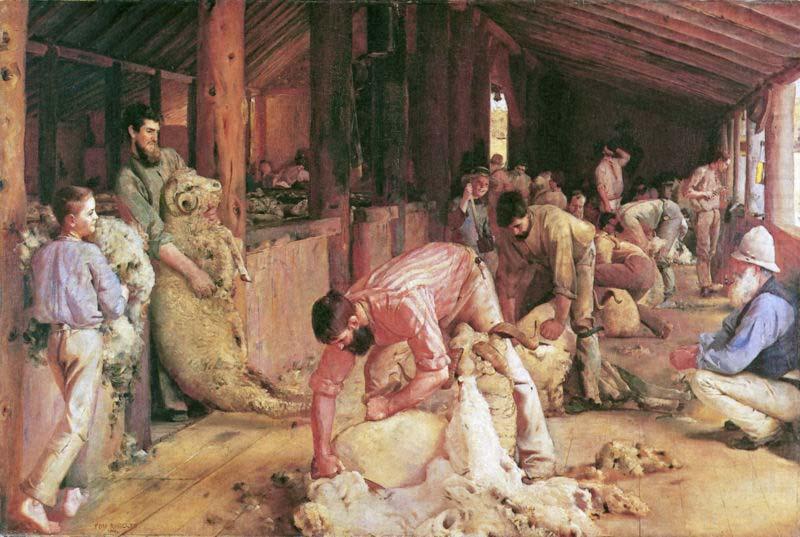 Tom roberts Shearing the Rams china oil painting image